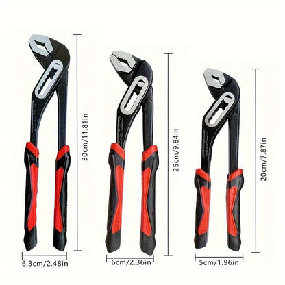 Heavy Duty Adjustable Water Pump Pliers Wrench 8" 10" 12" Large Opening Quick Adjustment for Pipeline Plumbing Bathroom Construction & Car Maintenance