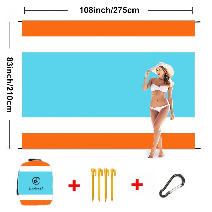 Sandproof Beach Blanket Oversized Up to 108x120 Inches – Quick Dry Lightweight Sand Free Mat for Beach Camping Picnic Travel, 8 Styles, Fits 2-10 Adults