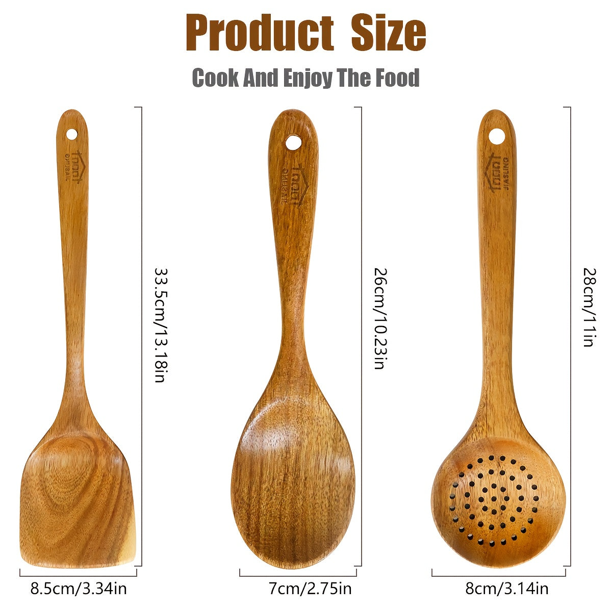 Wooden Kitchen Utensils Set 3/5/7 Piece, Natural Wood Spoons Spatulas Spurtle Ladle & Wok Spatula with Ergonomic Handles, Heat-Resistant Non-Stick Safe Heavy-Duty Cooking Tools for Home Kitchen