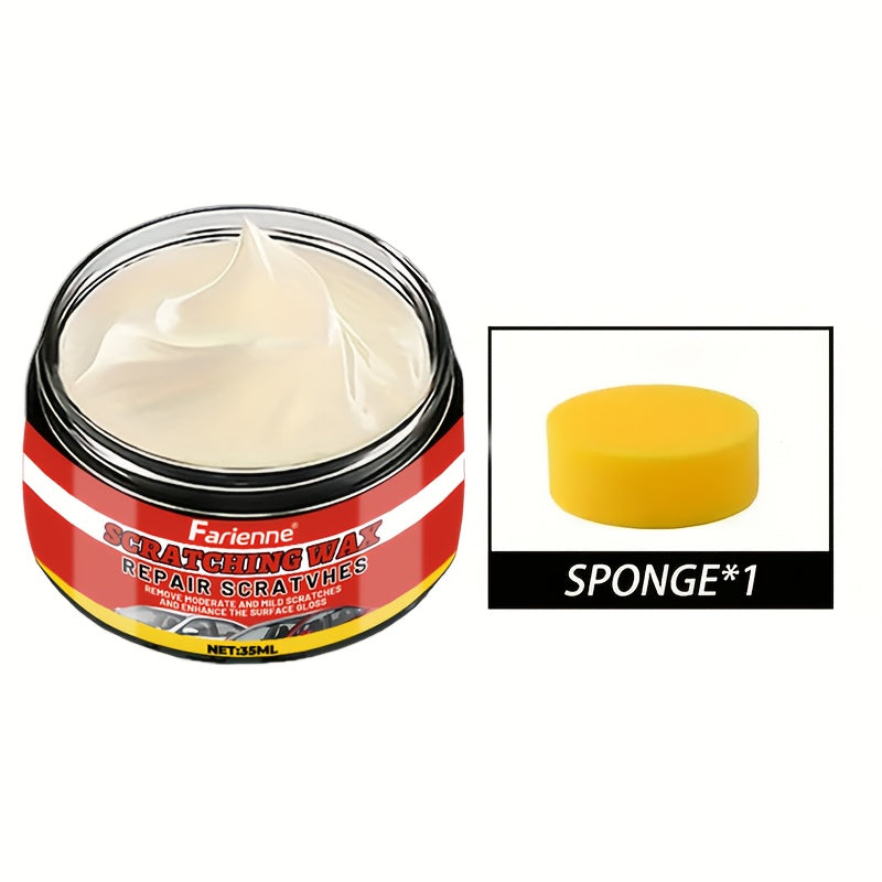 Car Scratch Remover and Swirl Mark Eliminator - Nano Shine Polish Automotive Scratch Repair Paste Kit 1.18oz with Applicator Sponge, Compatible with All Paint Colors for Vehicle Surface Restoration