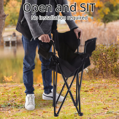 Foldable Camping Chairs 2 Pack – Steel Frame Oxford Cloth Cup Holders Portable Storage Bags for Outdoor BBQ Courtyard Beach Picnic Holiday Gift