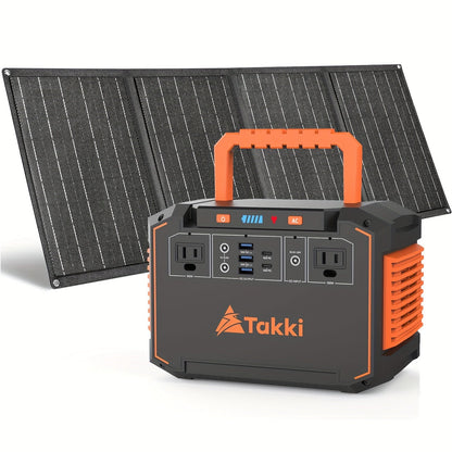 Portable Solar Power Station 350W Peak with AC DC USB Ports – 88.8Wh/111Wh/240Wh LiFePO4 Battery, Optional 30W/40W/60W Solar Panel, Solar Generator for Camping, Emergency, CPAP, Laptops, Fans & Off-Grid Home Use