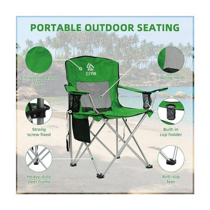 Folding Camping Chair with Tilting Canopy Sunshade – 225LBS Capacity, 22.8" Wide Seat, Mesh Cup Holder & Carry Bag, Portable Beach Lawn Chair for Camping, Hiking & Outdoor Events – 9 Color Options