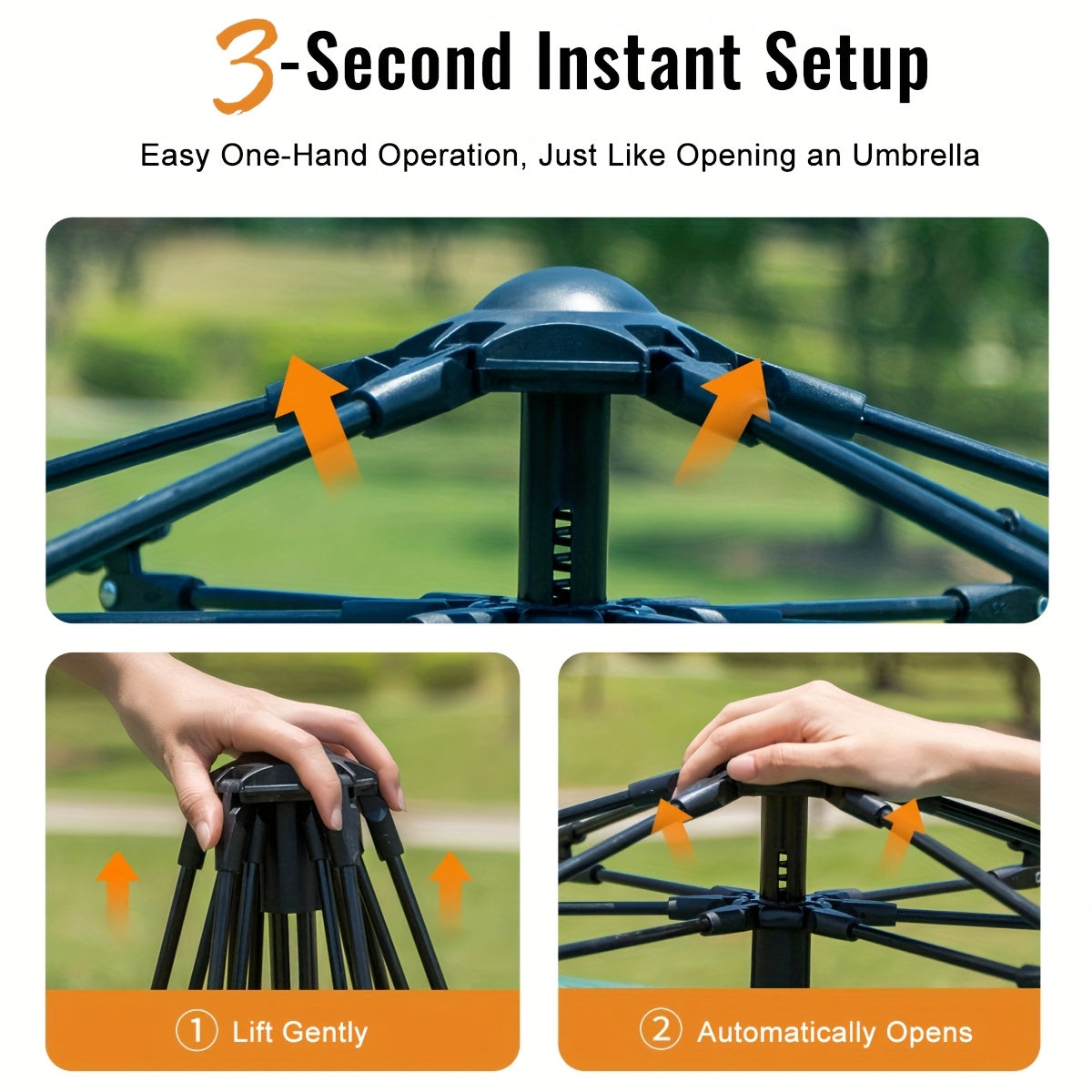 Automatic Instant Pop-Up Camping Tent 1-3 or 3-4 Person – Full Season Windproof Lightweight Tent with Double Doors & Mesh Windows for Camping Hiking Hunting Travel & Outdoor Shelter