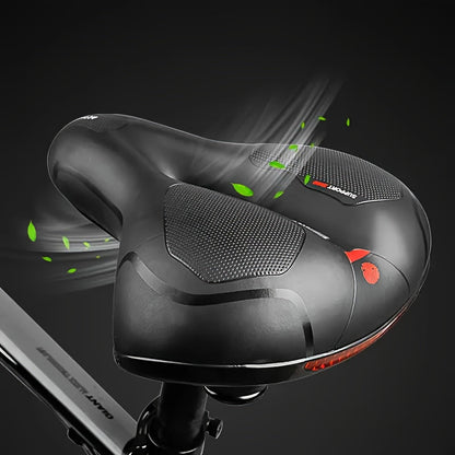 Gel Padded Bike Seat Waterproof Shock-Absorbing Bicycle Saddle – Soft Foam Leather Wide Cushion with Reflective Strip for City, Mountain, Road & Sport Bikes, Universal Fit for Men & Women