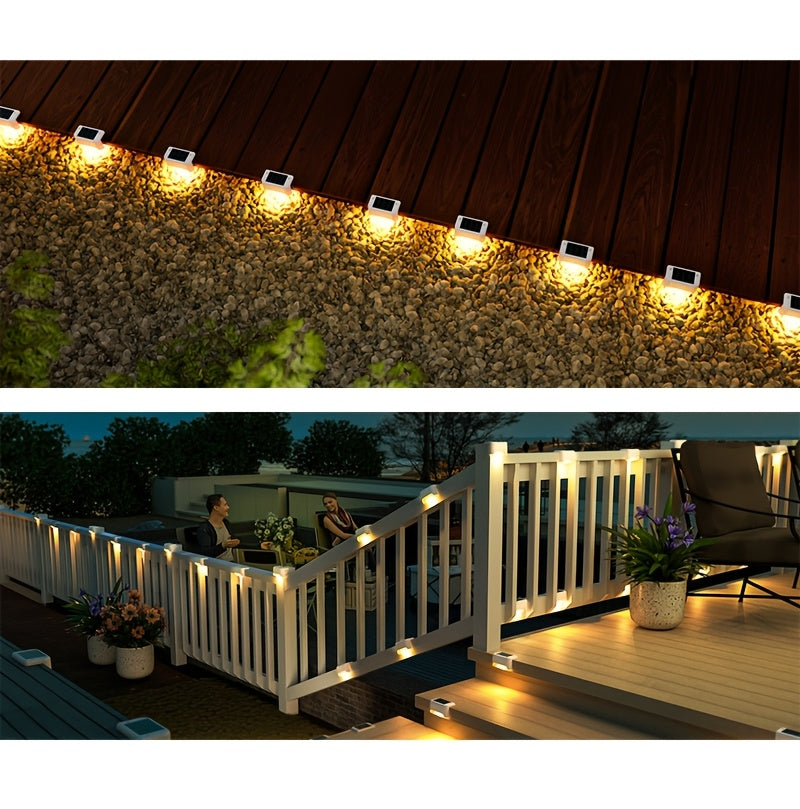 Solar Deck Lights Outdoor Waterproof LED Step Stair Fence Lights 8 16 32 Pack Auto Dusk to Dawn 800mAh Warm White Solar Powered Pathway Patio Garden Driveway Yard Wall Lighting