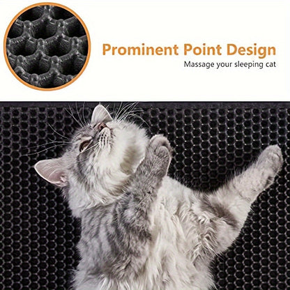 Cat Litter Mat Honeycomb Double Layer – Waterproof Urine-Proof Non-Slip Litter Trapping Mat for Cat Litter Box, Easy to Clean, Soft on Paws, Reduces Scatter & Waste, Perfect Gift for Cat Lovers