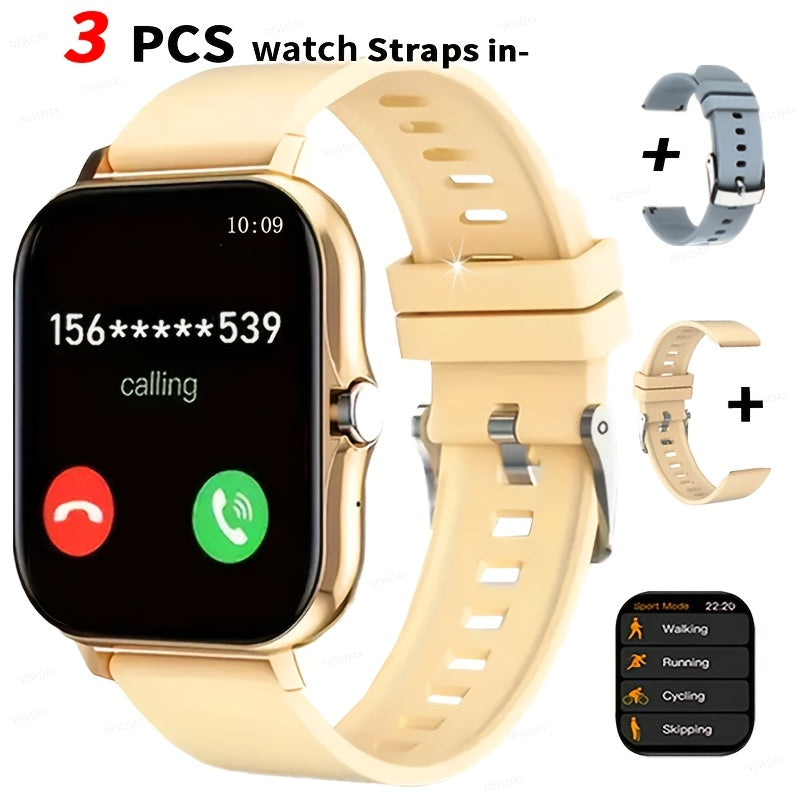 Smartwatch 1.83 Inch Full Touch Screen Wireless Calling Heart Rate Sleep Monitor Pedometer Multi-Sport Fitness Watch for Men Women – USB Rechargeable Pink Silver Black Gold