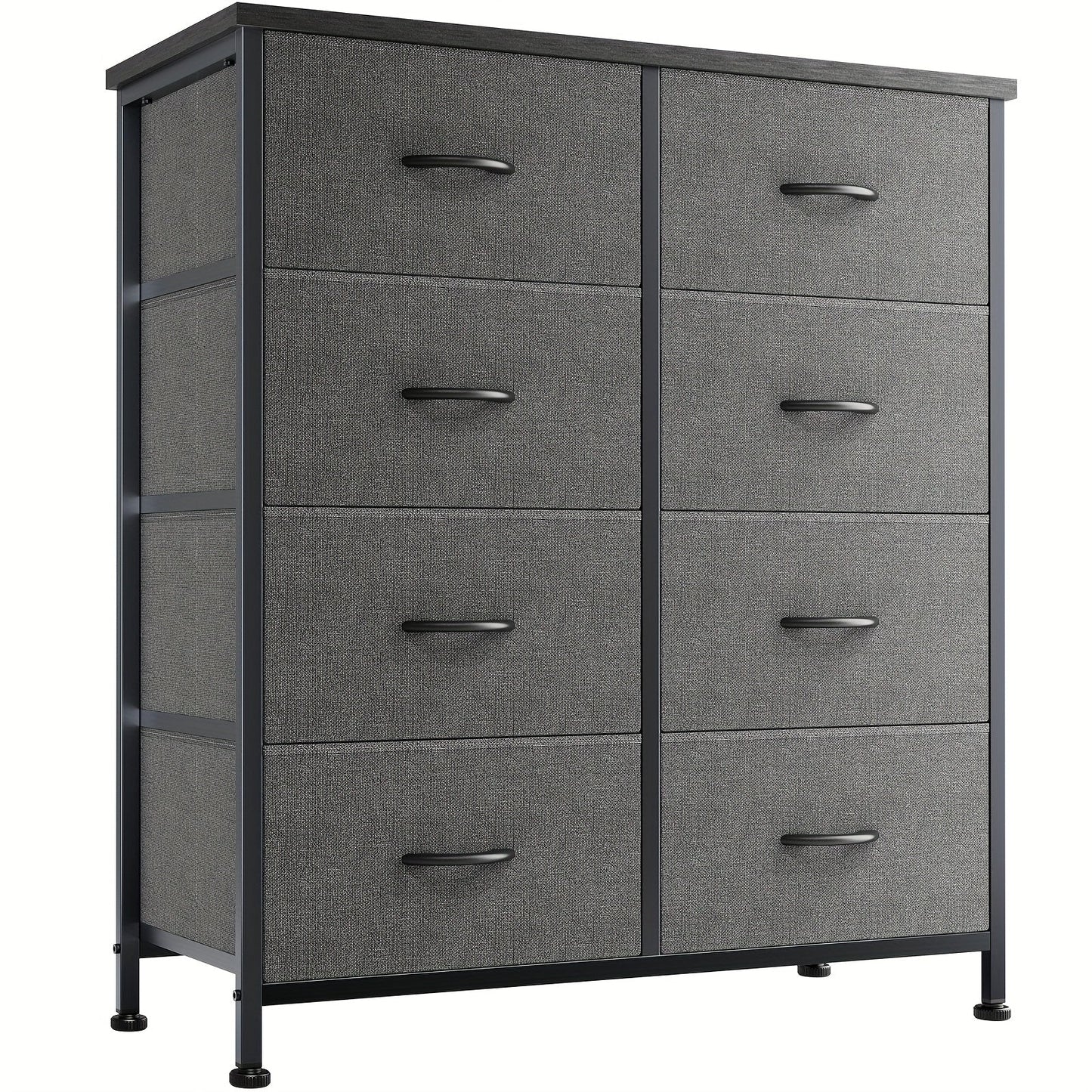 Drawer Cabinet with Metal Frame & Hardwood Top – Home Office Storage Organizer, 2 to 10 Drawers, Assembly Required – White, Grey, Black, Rustic Brown – Bedroom, Living Room & Office Filing Cabinet