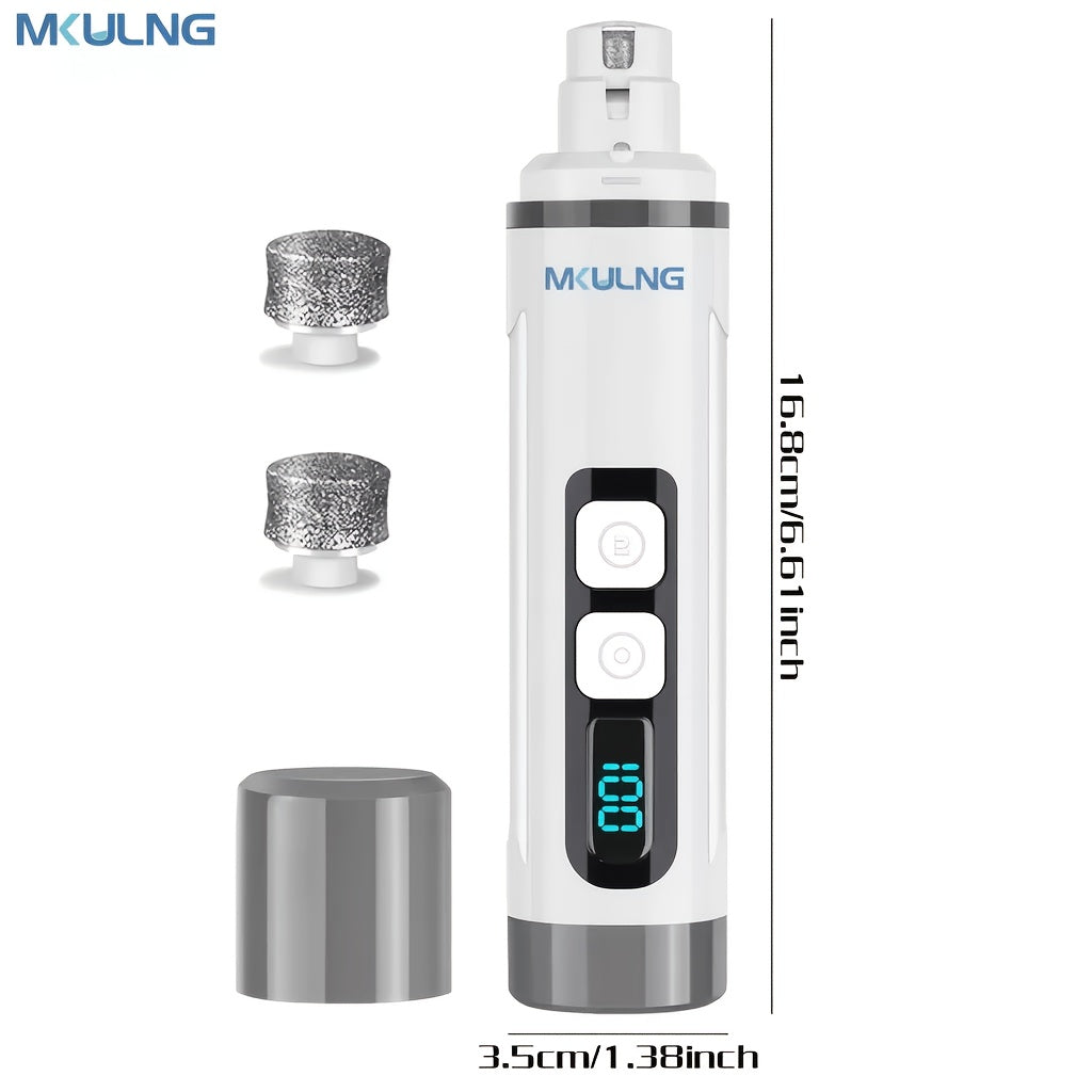 Quiet Dog Nail Grinder with LED Light – 3-Speed Rechargeable Electric Pet Nail Trimmer Kit, Painless Paw Grooming for Small Medium Large Dogs & Cats