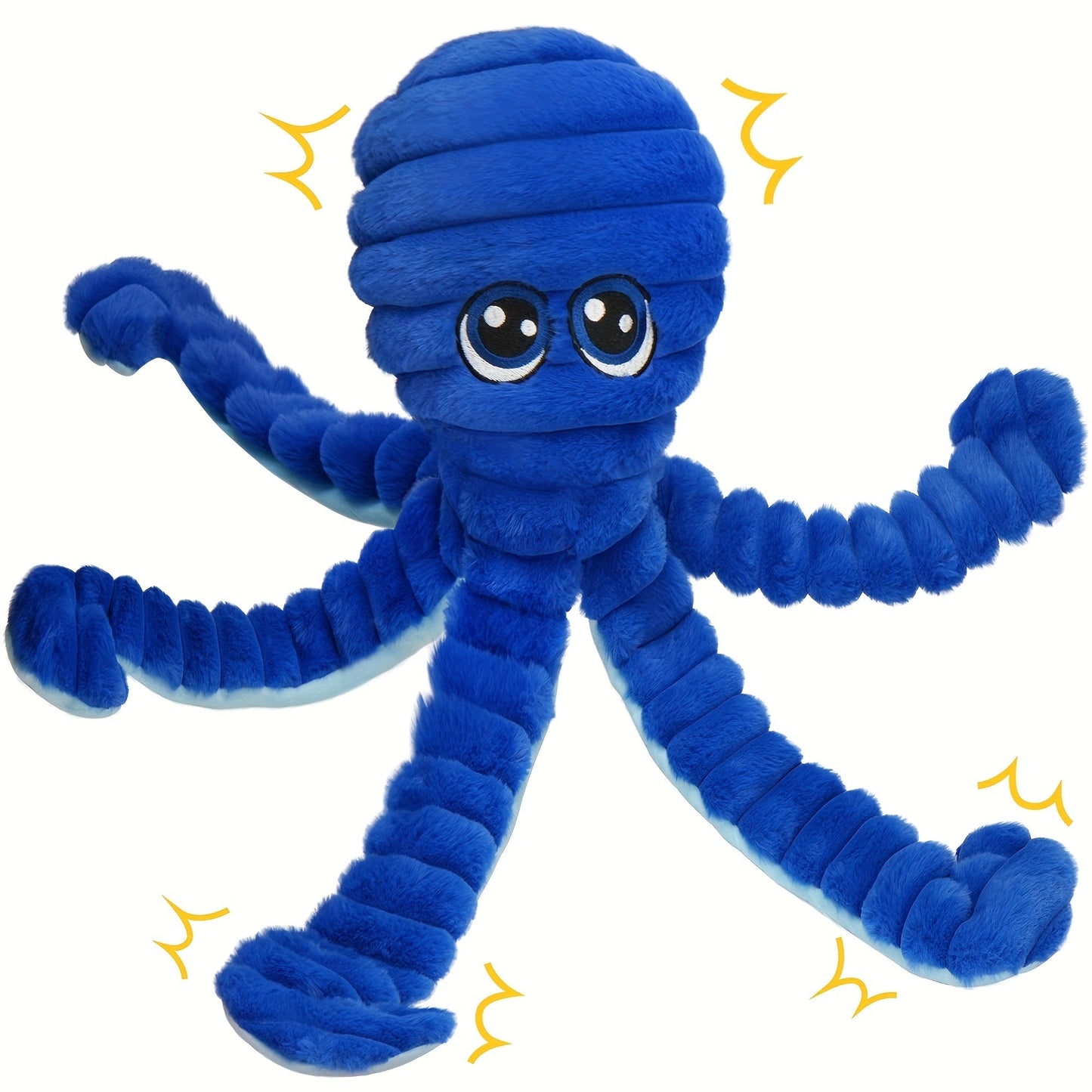 Squeaky Octopus Plush Dog Chew Toy – Interactive Stuffed Squeaker Toy for Puppies & Dogs, Soft Teeth Cleaning Chewable Animal Toy for Small Medium Large Breeds, Cute Gift, 5 Colors