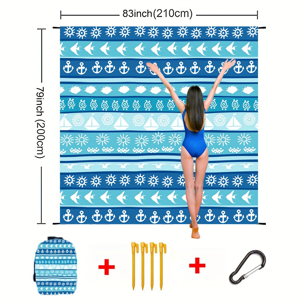 Sandproof Beach Blanket Oversized Up to 108x120 Inches – Quick Dry Lightweight Sand Free Mat for Beach Camping Picnic Travel, 8 Styles, Fits 2-10 Adults