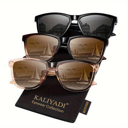 KALIYADI Women's Polarized Sunglasses 3-Pack – Trendy Fashion Shades for Shopping Street Photography Decoration, UV Protection Stylish Eyewear Gift Set in Multiple Color Combinations