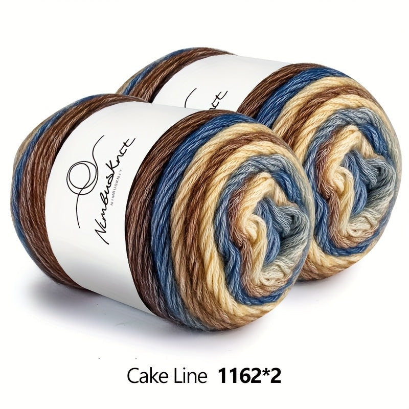Colorful Yarn Thread & Weaving Accessories Kit 2/4pcs Cotton Acrylic Wool Blend with C-Type Buckle Weaving Needle Bow Twist Needle DIY Knitting Crochet Sweater Scarf Beginner Craft Set