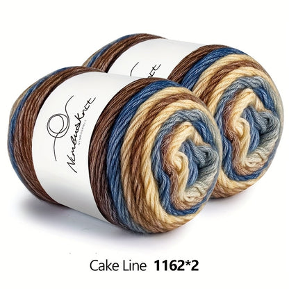 Colorful Yarn Thread & Weaving Accessories Kit 2/4pcs Cotton Acrylic Wool Blend with C-Type Buckle Weaving Needle Bow Twist Needle DIY Knitting Crochet Sweater Scarf Beginner Craft Set