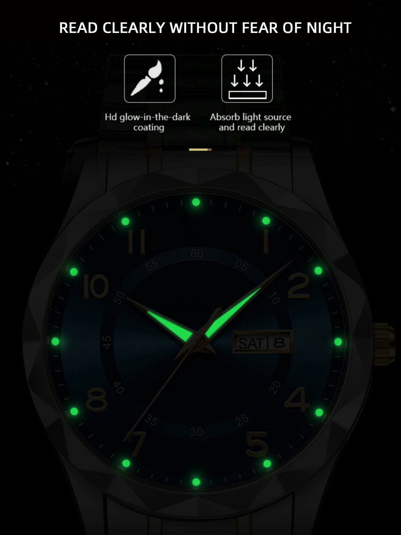 Men's Luxury Stainless Steel Watch with Luminous Hands & Date Display – Elegant Analog Timepiece for Business, Professional & Casual Wear, Ideal Gift for Him