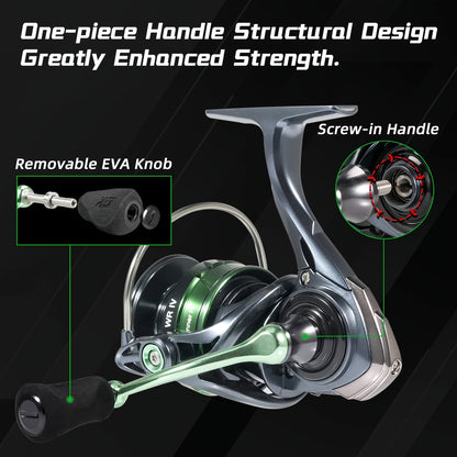 SeaKnight WR Series Spinning Fishing Reel – 9+1BB, 5.2:1 Gear Ratio, 13kg/28lbs Max Drag, 3 Carbon Plate Brake, Aluminum & Stainless Steel, Freshwater Saltwater Reel