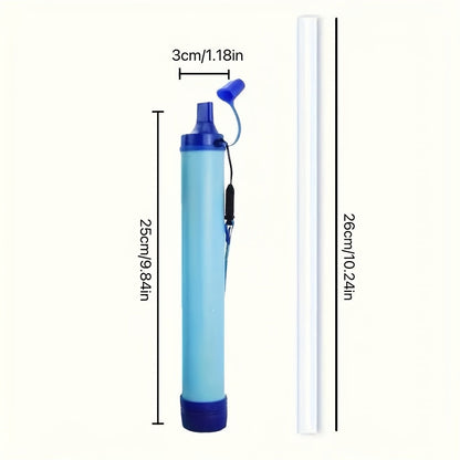 Portable Water Filter Purifier Straw Survival Kit – Durable ABS Filtration Straw with Lanyard & Extension Tube for Camping, Hiking, Backpacking, Travel, Wilderness & Emergency Preparedness – 1/2/4/6 Pack