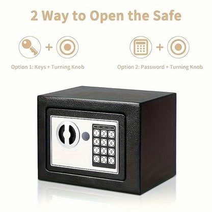 0.2 Cubic Foot Electronic Digital Safe Box with Fireproof Money Bag – Keypad Lock Home Security Safe for Cash, Jewelry, Documents & Valuables, Compact Office & Bedroom Safe