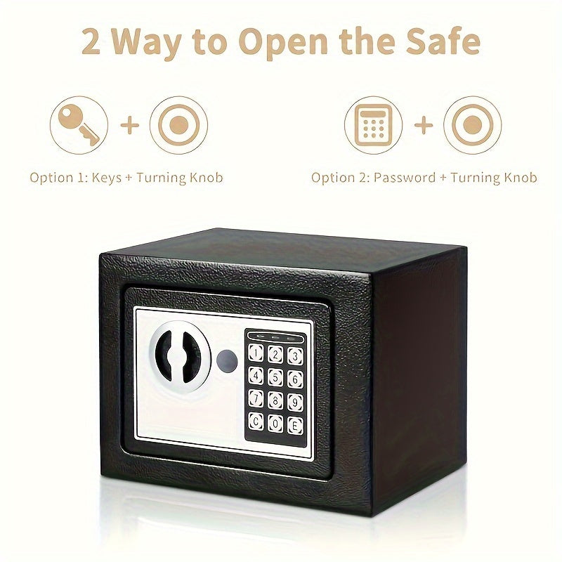 0.2 Cubic Foot Electronic Digital Safe Box with Fireproof Money Bag – Keypad Lock Home Security Safe for Cash, Jewelry, Documents & Valuables, Compact Office & Bedroom Safe