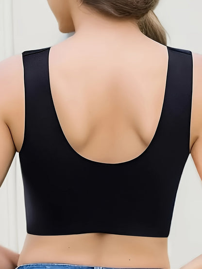 4 Pack Lace Ice Silk Bra Vest for Women – Traceless Gathered Support, Breathable Thin Style with Beautiful Back Design, Sizes S-XXL, 2 Multicolor Sets