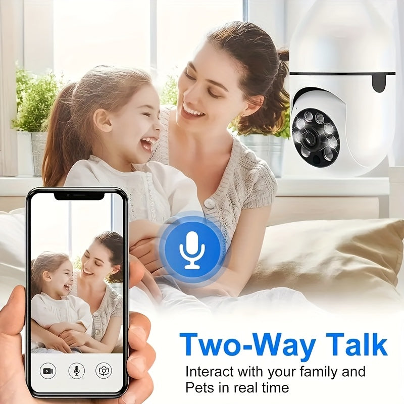 4-Pack WiFi Bulb Security Camera 1080P HD – 360° AI Motion Tracking, Smart PTZ, PIR Night Vision, Dual Band 2.4G/5G WiFi, App Control, Wall Mount – Indoor Home Surveillance Camera System
