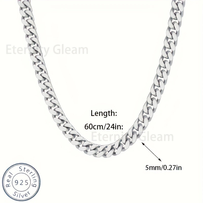 925 Sterling Silver Cuban Chain Necklace for Men – Bold Fashion Link Chain, 20-24 Inch, Gift Box Included, Perfect for Birthday, Valentine’s Day, Christmas & Holiday Gifts