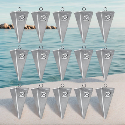 Pyramid Fishing Sinkers – Saltwater & Freshwater Surf Fishing Weights, Strong Hold in Current, Sizes 1oz to 10oz, Multi-Pack Tackle for Pompano, Bass, Drum & More