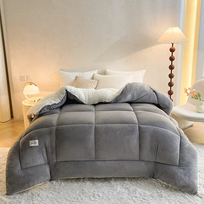 All Season Comforter Thick Soft Quilted Box Stitch | Ultra Breathable Machine Washable Down Alternative Duvet | Twin Full Queen King | Autumn Winter Spring Bedding | Rouge Black Grey Blue Green