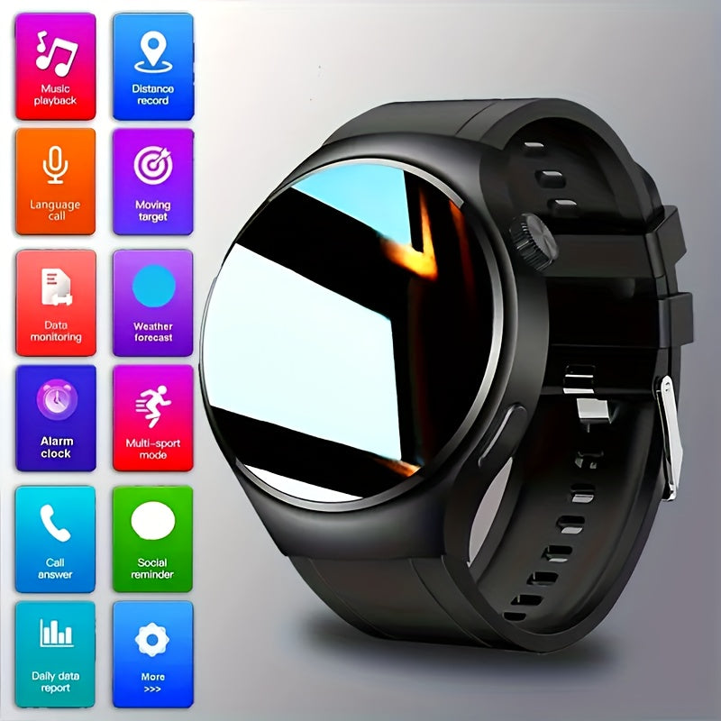 Round Smartwatch 2.01 Inch Extra Large Screen Wireless Calling 100+ Sports Modes Sleep Monitor Games Weather Calculator Pedometer Fitness Tracker Watch for Men Women iPhone Android