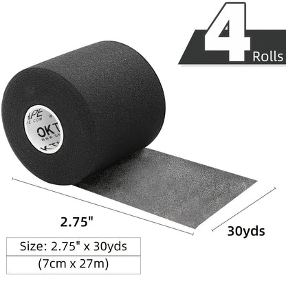 Pre Wrap Tape 4-Rolls Athletic Foam Underwrap for Sports - Protect Ankles Wrists Hands Knees, 2.75 Inch x 30 Yards Each Roll, OK TAPE Sports Underwrap