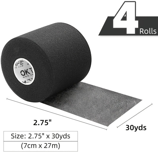 Pre Wrap Tape 4-Rolls Athletic Foam Underwrap for Sports - Protect Ankles Wrists Hands Knees, 2.75 Inch x 30 Yards Each Roll, OK TAPE Sports Underwrap