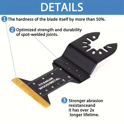 Titanium Oscillating Saw Blades Universal Quick Release Multi Tool Blades Set – 18/28/36/50 Pcs, Cuts Metal, Wood & Plastic, Compatible with Dewalt, Makita, Bosch & More