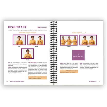 American Sign Language for Beginners Spiral Bound Book - Learn ASL Signing Essentials in 30 Days with Photos, Vocabulary & Deaf Culture Guide