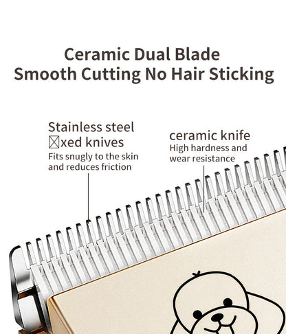 USB Rechargeable Wireless Pet Hair Trimmer for Dogs and Cats - Cordless Grooming Scissors with Lithium Battery 36V Low Voltage Safe, Professional Home and Salon Use Pet Clipper