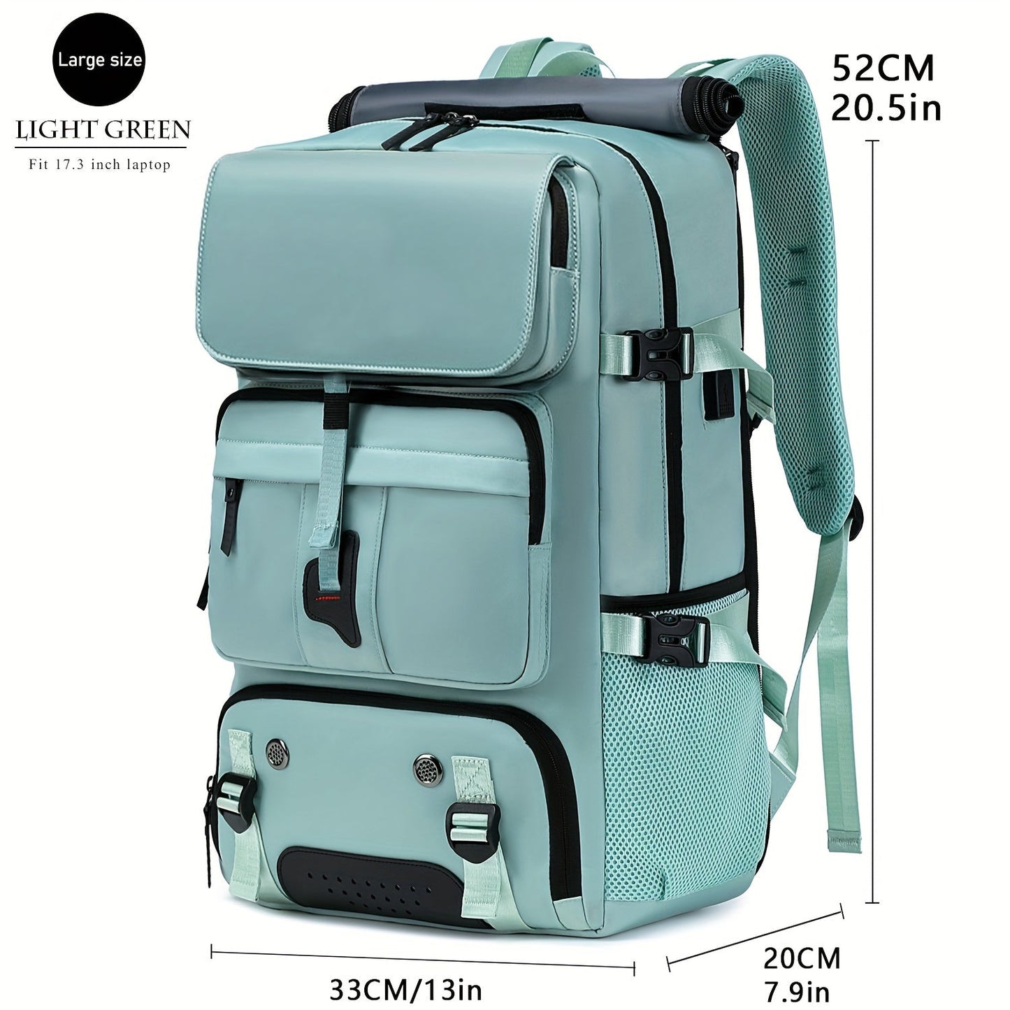 Large Laptop Backpack with Shoe Compartment – Multi-Functional Travel Backpack for Men & Women, Business, College & Carry-On Bag with USB Charging Port, Waterproof, Fits 15.6" Laptop