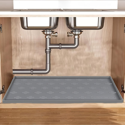 Waterproof Under Sink Mat 34" x 22" – Food-Grade Silicone Kitchen Cabinet Liner & Shelf Protector, Holds 2+ Gallons, Honeycomb Pattern, Easy to Clean, for Kitchen, Bathroom & Multi-Purpose Use