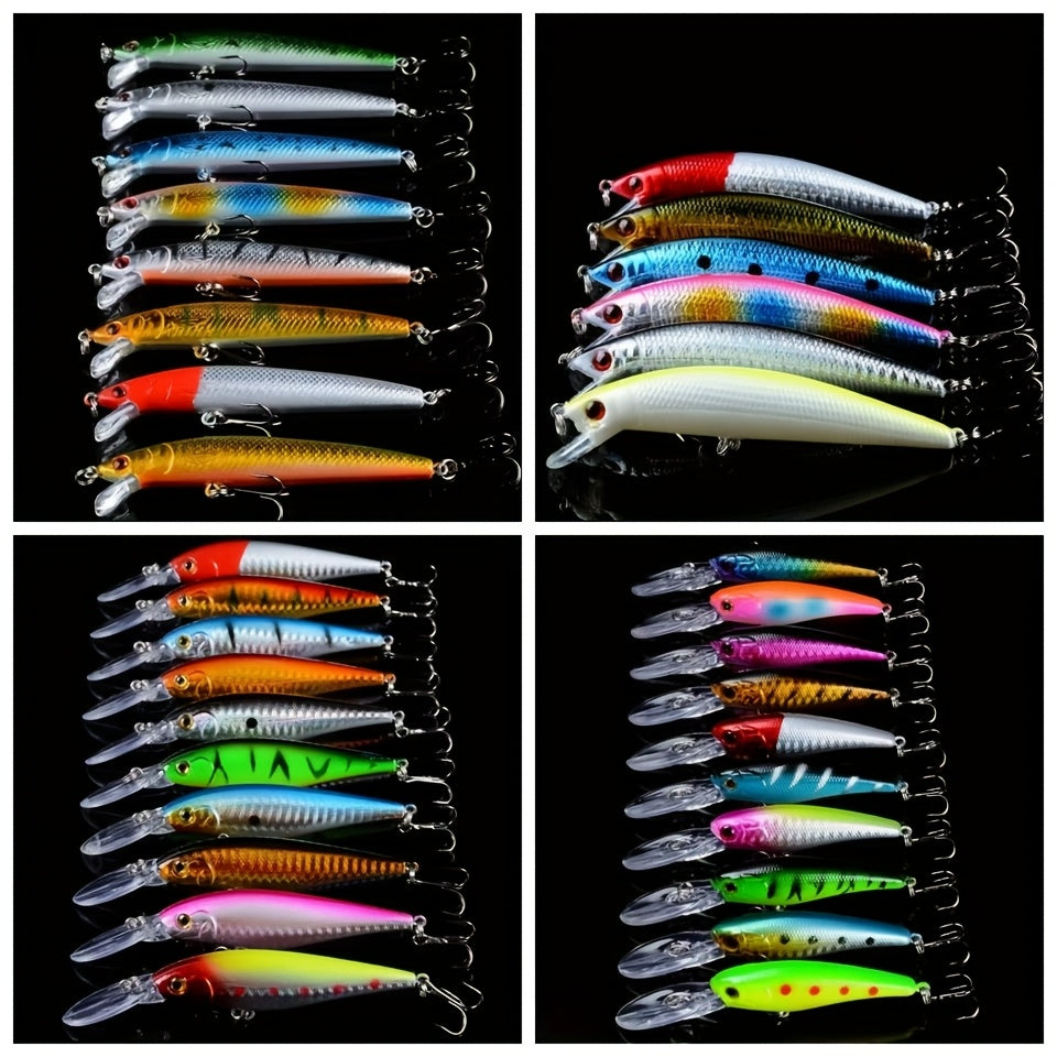 Fishing Lure Set 5pcs – Bionic Minnow Hard Bait, Realistic Swimming Action, Saltwater & Freshwater, Random Mixed Color Artificial Lures