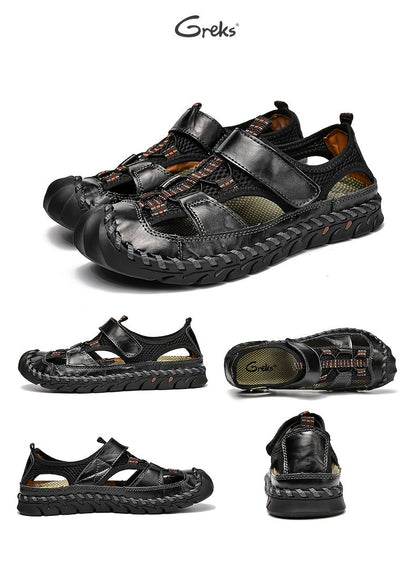 Men's Closed Toe Fisherman Sandals – Handmade Breathable Water Shoes, Non-Slip Anti-Collision Outdoor Hiking Athletic Beach Sandals for Summer | Velora