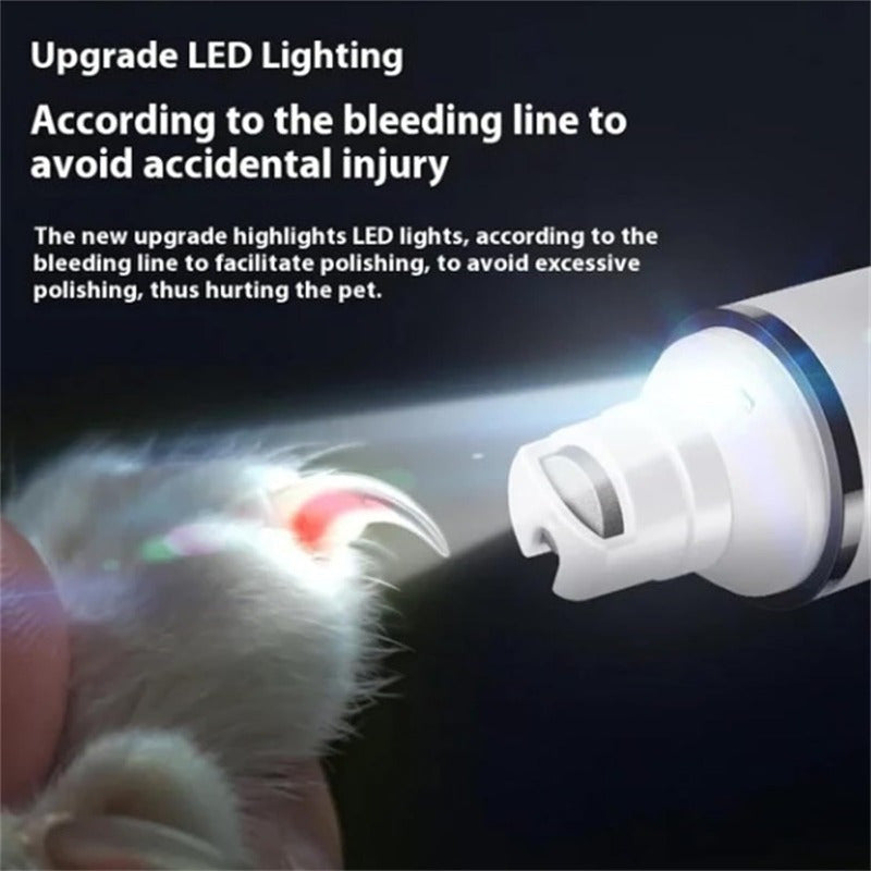 Rechargeable Pet Nail Grinder Low Noise Low Vibration for Dogs and Cats – USB Charge LED Display Safe Grooming Tool