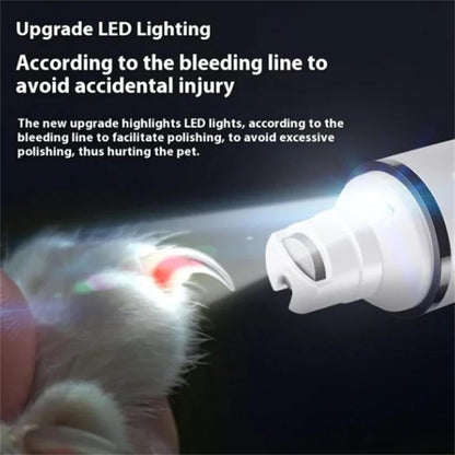 Rechargeable Pet Nail Grinder Low Noise Low Vibration for Dogs and Cats – USB Charge LED Display Safe Grooming Tool