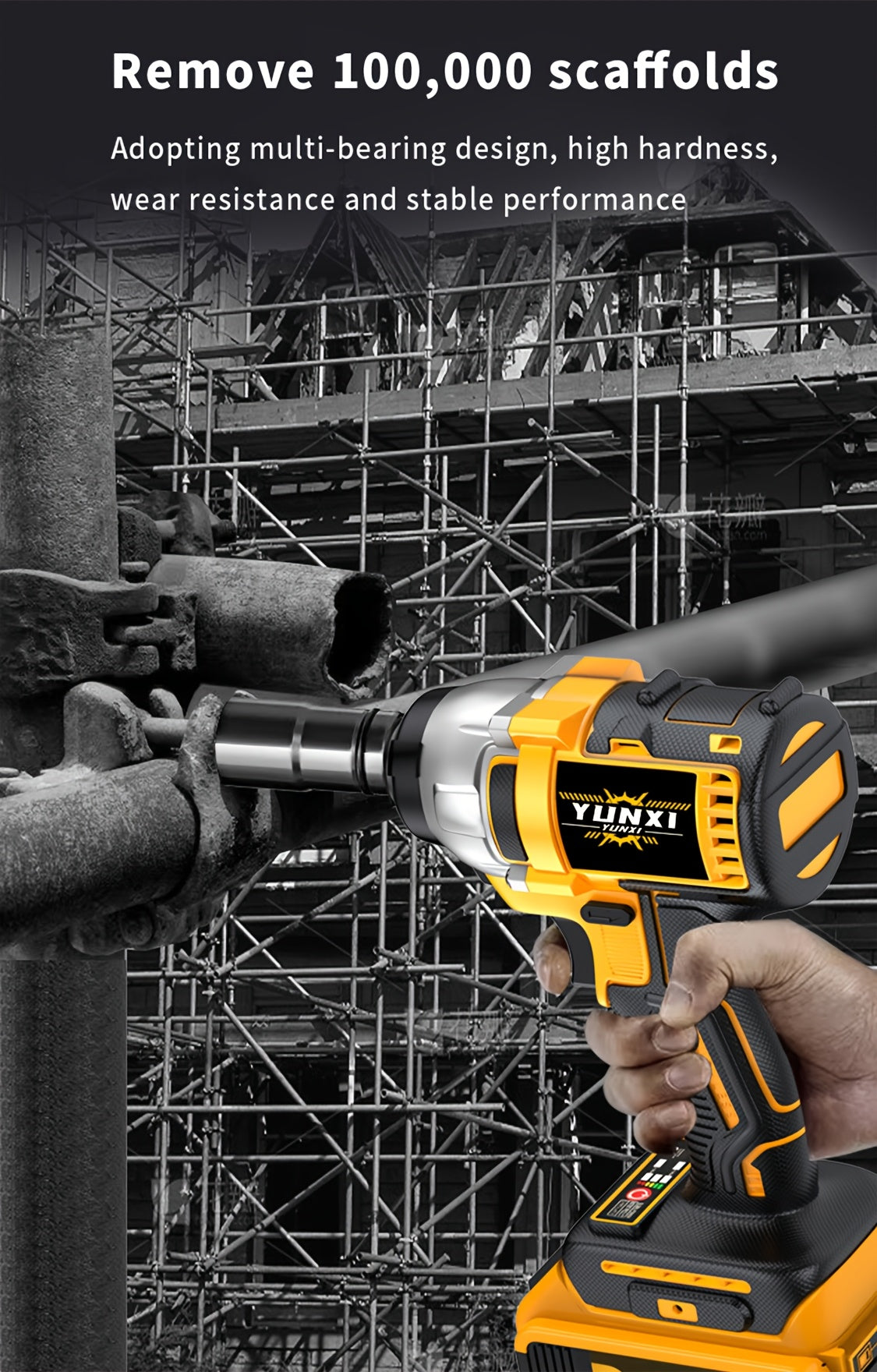 21V Brushless Cordless Impact Wrench & Drill Set – 4000mAh Li-ion Battery, Toolbox, Charger & Socket Accessories for Automotive, Home & Industrial Use