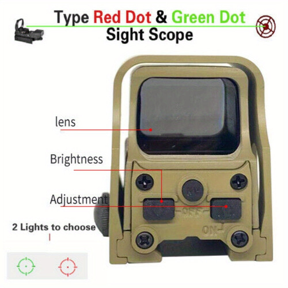 Red & Green Dot Sight Tactical Scope 20mm Rail Mount – Dual Illumination Rifle Scope for Shooting Sports Hunting Airsoft Brown Finish Accurate Target Acquisition