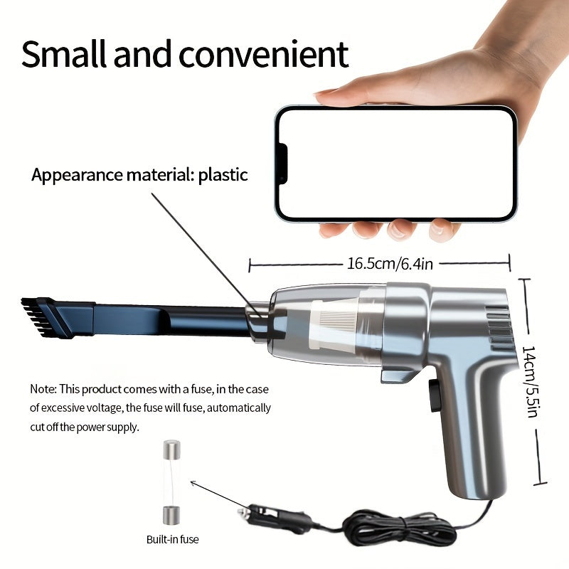 Corded Car Vacuum Cleaner 3KPa Suction Handheld Lightweight – 3M Cord, Single-Point Exhaust, One-Click Dust Cup Empty for Cars, Trucks & Home Cleaning – No Battery Needed