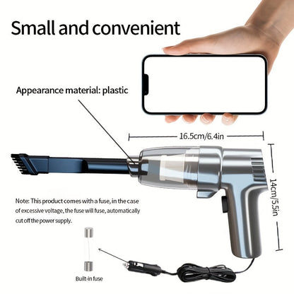 Corded Car Vacuum Cleaner 3KPa Suction Handheld Lightweight – 3M Cord, Single-Point Exhaust, One-Click Dust Cup Empty for Cars, Trucks & Home Cleaning – No Battery Needed