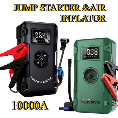 Car Jump Starter 10000A 7-in-1 with 150PSI Air Pump – Portable Battery Booster for Gas & Diesel Engines, High-Pressure Pump, Vehicle Emergency Kit, Power Bank