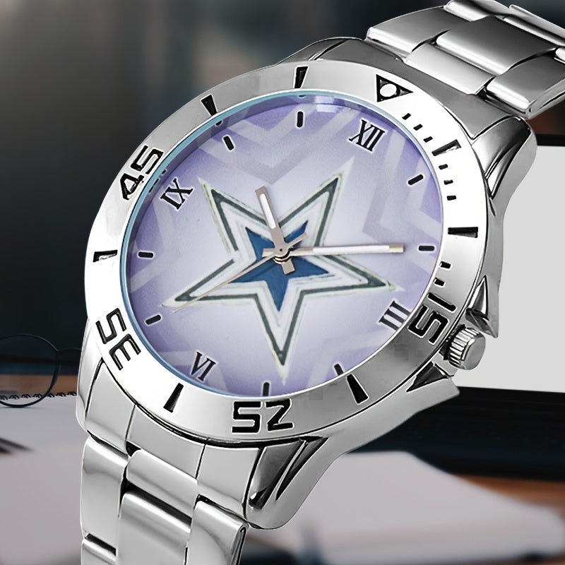 Men's Stainless Steel Band Quartz Watch Casual Simple Round Dial Analog Wristwatch Classic Metal Fashion Watch Gift for Men Silver