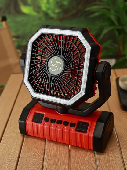 20000mAh Camping Fan with LED Lantern Rechargeable Oscillating 4 Speeds Timer - Portable Tent Fan for Outdoor Camp RV Jobsite Power Outage