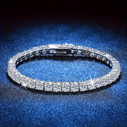 S925 Sterling Silver Moissanite Tennis Bracelet for Women Men – Luxury CZ Bling Hip Hop Bracelet Sizes 6–9 Inch, Wedding Anniversary Birthday Gift