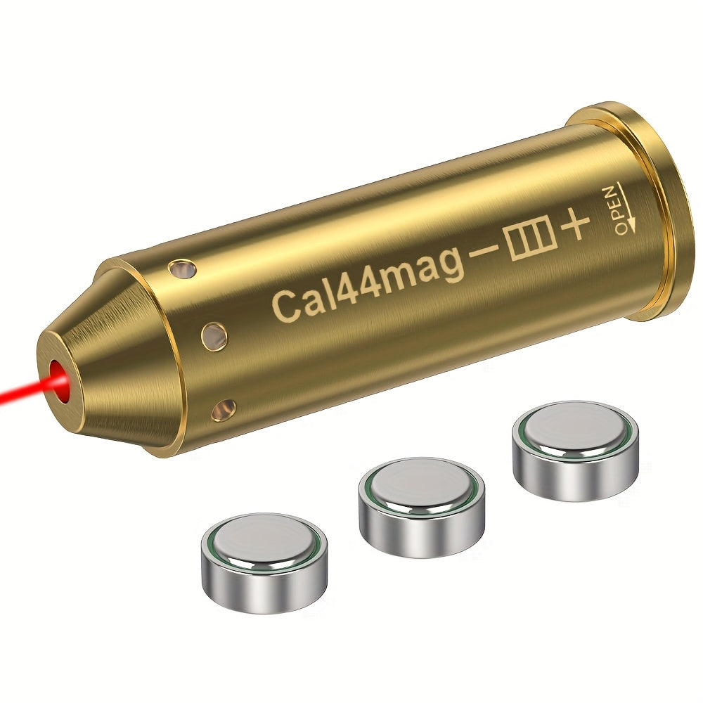 Red Laser Bore Sighter Multi-Caliber Firearm Sight Alignment Tool for 9mm 223rem 308win 45ACP 7.62 40SW 30-06 38SPL 12GA 44Mag 6.5mm, Copper Alloy Barrel Mount, 3 Battery Sets Included – Rifle Pistol Shotgun Accessory